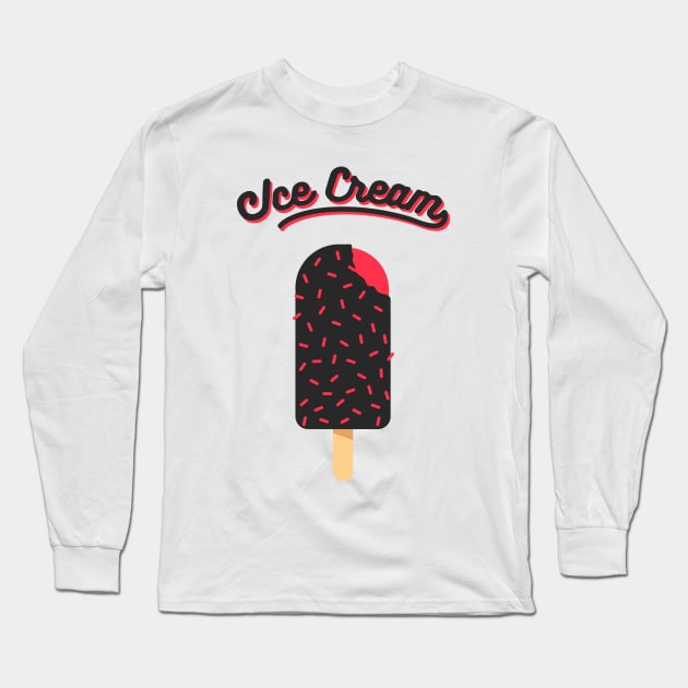 Ice Cream Black Pink Long Sleeve T-Shirt by area-design